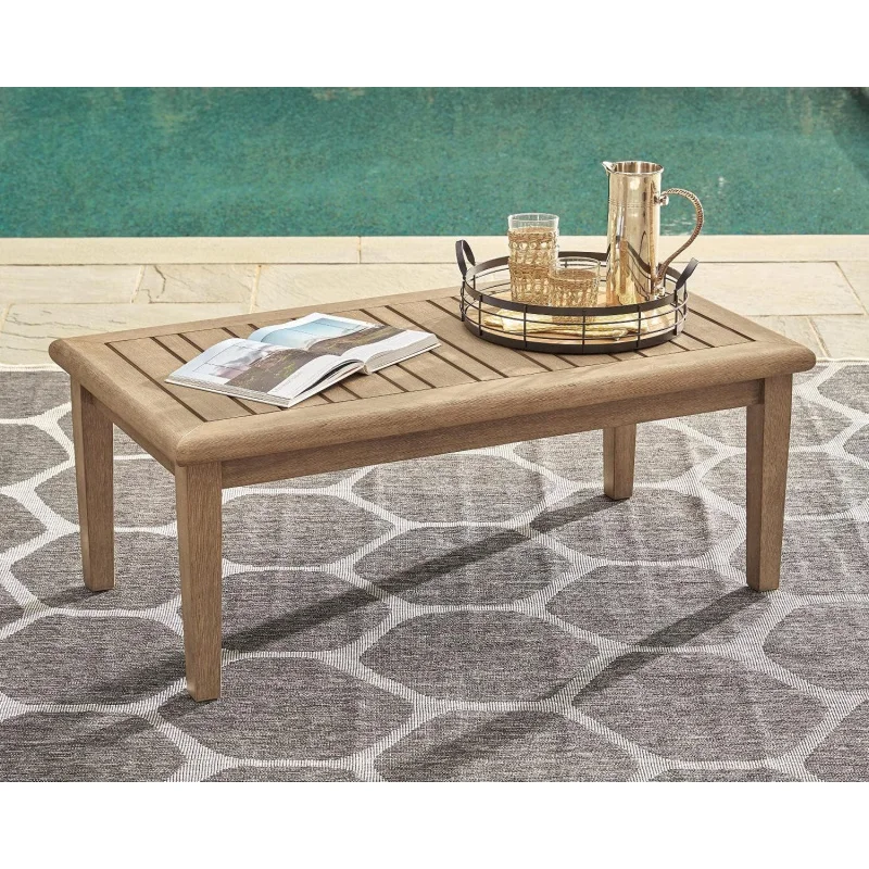 Brown Eucalyptus Outdoor Coffee Table, 5-Step Protective & Slatted Top, Rain-Shedding, Weather-Resistant Patio Furniture
Brown Eucalyptus Outdoor Coffee Table, 5-Step Protective & Slatted Top, Rain-Shedding, Weather-Resistant Patio Furniture