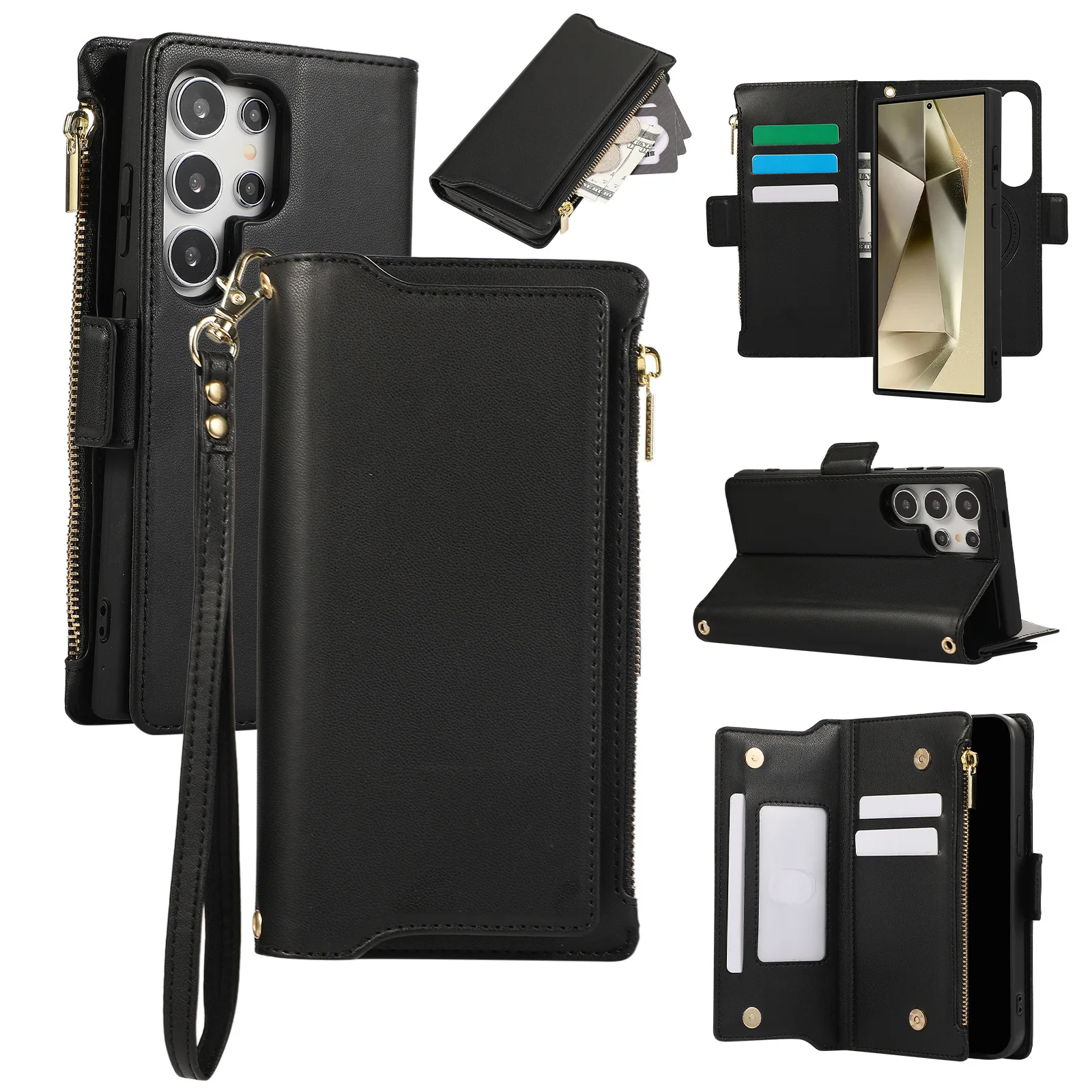 Zipper Wallet Case For Samsung Galaxy S23 FE S24 S22 S21 S20 Luxury Multifunction 6 Cards Leather Lanyard Shoulder Strap Cover
Zipper Wallet Case For Samsung Galaxy S23 FE S24 S22 S21 S20 Luxury Multifunction 6 Cards Leather Lanyard Shoulder Strap Cover