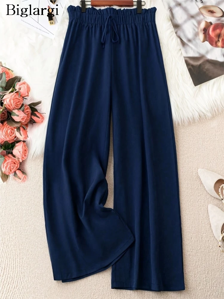 Plus Size Summer Ruffle Elastic High Waist Long Wide Leg Pant Women Loose Pleated Fashion Ladies Trousers Casual Woman Pants
Plus Size Summer Ruffle Elastic High Waist Long Wide Leg Pant Women Loose Pleated Fashion Ladies Trousers Casual Woman Pants