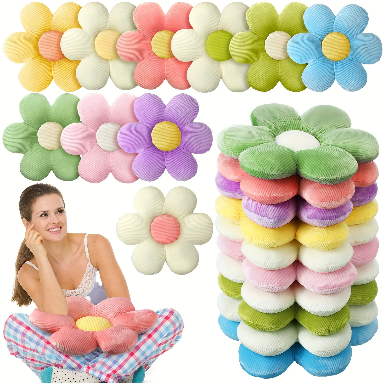 10pcs Flower Shaped Throw Pillows Cute Daisy Flower Seating Cushions For Adults Reading Leisure Comfortable Home Bedroom Sofa Chair Couch Decor(15.75 Inches)
10pcs Flower Shaped Throw Pillows Cute Daisy Flower Seating Cushions For Adults Reading Leisure Comfortable Home Bedroom Sofa Chair Couch Decor(15.75 Inches)