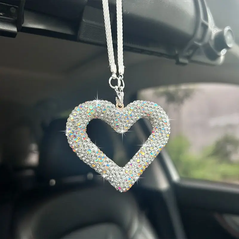 New Diamond Peach Heart Car Pendant Interior Decoration Rhinestone Rear View Mirror Ornament Vehicle Supplies
New Diamond Peach Heart Car Pendant Interior Decoration Rhinestone Rear View Mirror Ornament Vehicle Supplies