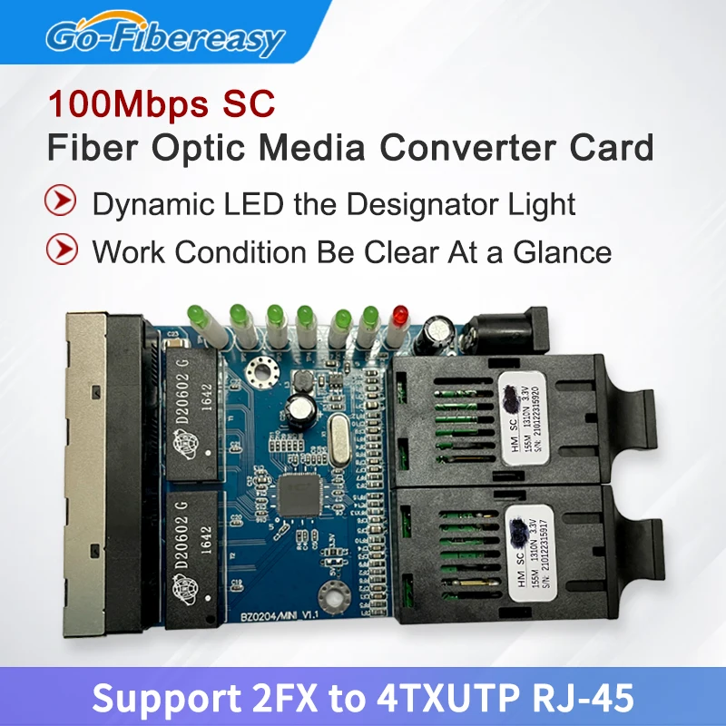 Gigabit Fiber Switch 1.25G PCBA Board SC 2F4E placa metro fibra Single-mode 10/100/1000M Optical Converter Switch Ethernet
Gigabit Fiber Switch 1.25G PCBA Board SC 2F4E placa metro fibra Single-mode 10/100/1000M Optical Converter Switch Ethernet