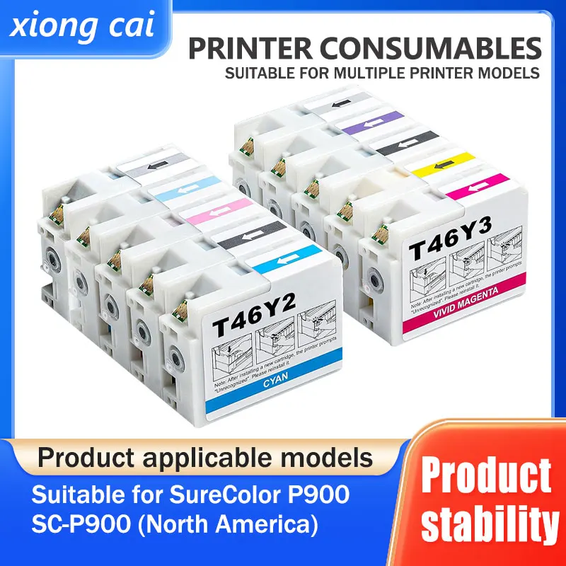 T46Y T46Y100-T46Y900 T46YD00 Ink Cartridges for Epson SureColor P900 SC-P900 (North America)
T46Y T46Y100-T46Y900 T46YD00 Ink Cartridges for Epson SureColor P900 SC-P900 (North America)