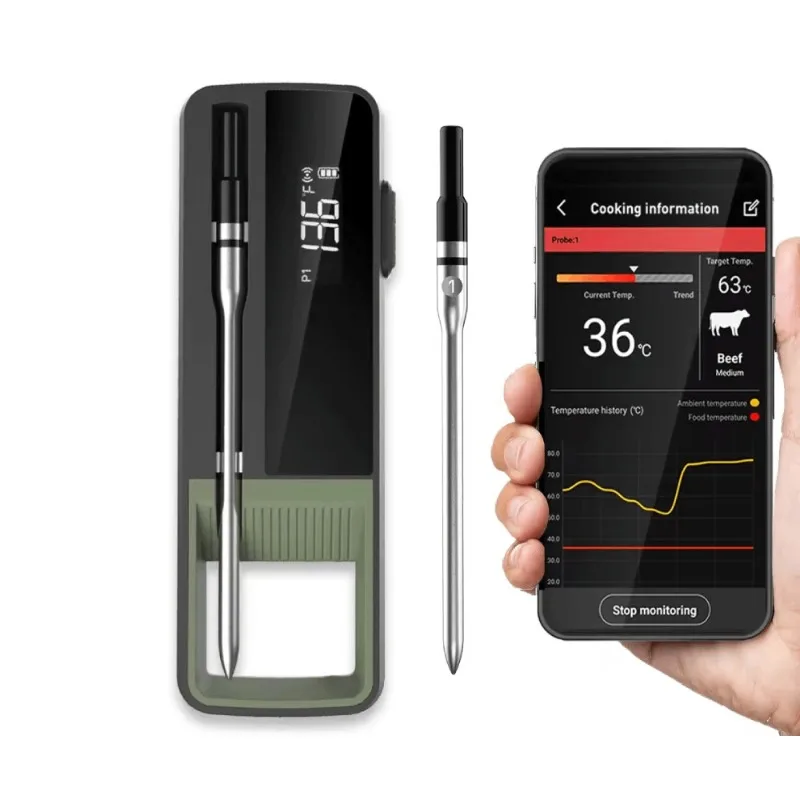 2-pin Wireless Grill Fork Bluetooth BBQ Wireless Probe Grill Bluetooth Food Thermometer
2-pin Wireless Grill Fork Bluetooth BBQ Wireless Probe Grill Bluetooth Food Thermometer