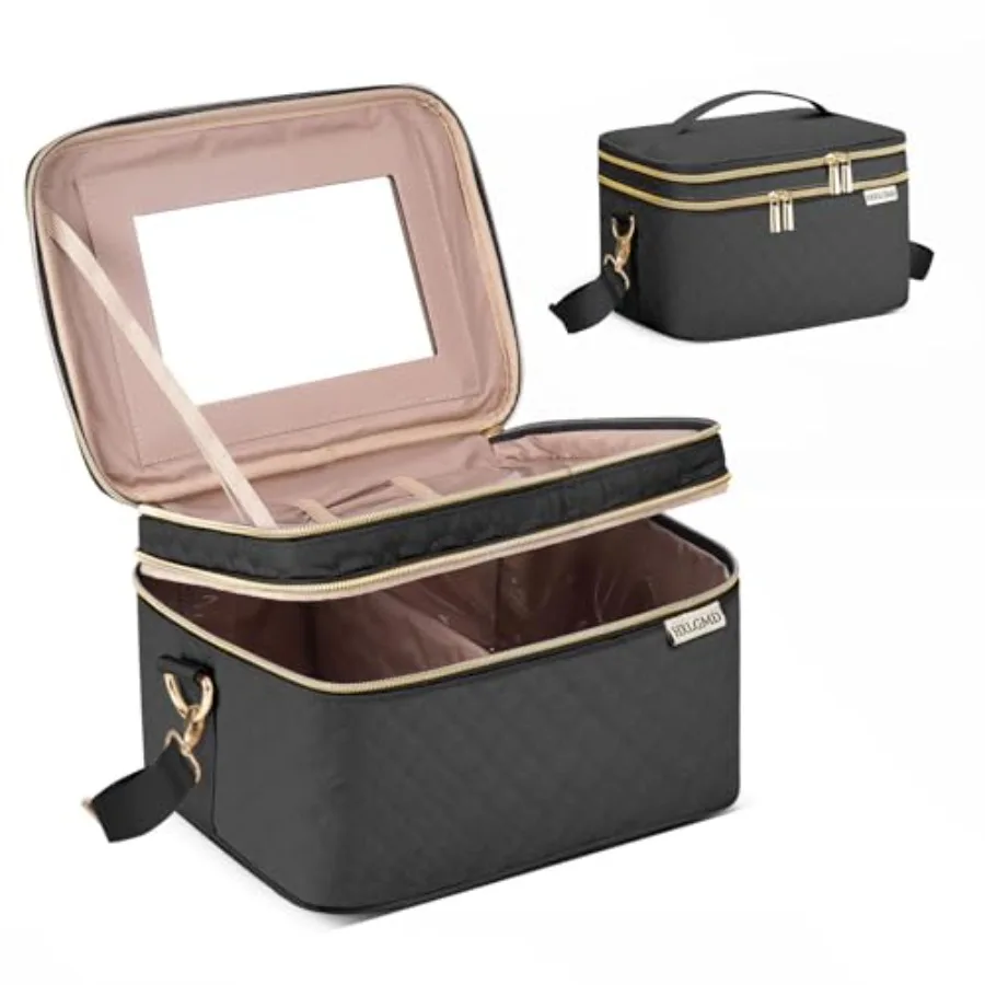 Double Layer Travel Makeup Bag Women, Cosmetic Organizer Case, Travel Essentials Accessories with Shoulder Strap for Bottles, B
Double Layer Travel Makeup Bag Women, Cosmetic Organizer Case, Travel Essentials Accessories with Shoulder Strap for Bottles, B