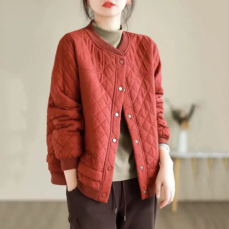 Designer Baseball Jackets Women 2024 New Autumn Winter Vintage Plaid Female Coat Casual Loose Quilted Outerwear Tops
Designer Baseball Jackets Women 2024 New Autumn Winter Vintage Plaid Female Coat Casual Loose Quilted Outerwear Tops