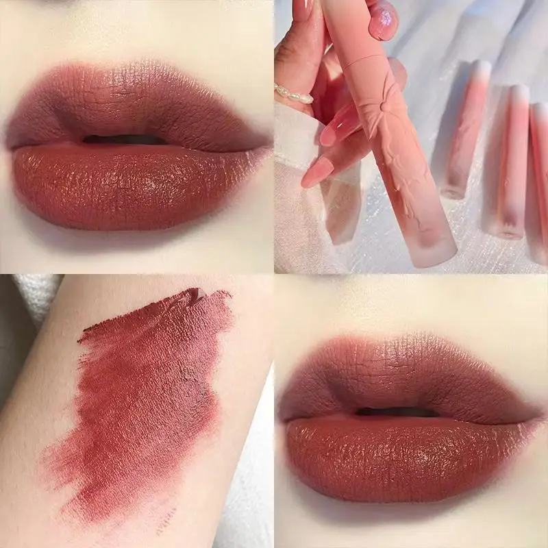 Lip Glaze High Gloss Moisturizing Sexy Red Lip Tint Lipstick Makeup Longlasting Color Non-stick Cup Lip Gloss Cosmetics