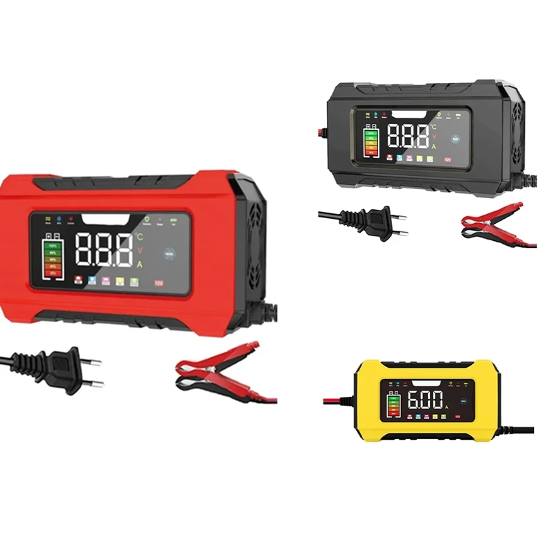 12V Car Battery Charger 6A Fully Automatic Battery Charger With LCD Display Lead Pulse Repair Charger EU PLUG
12V Car Battery Charger 6A Fully Automatic Battery Charger With LCD Display Lead Pulse Repair Charger EU PLUG