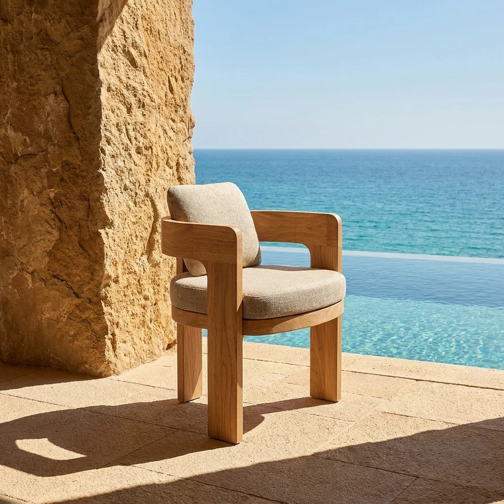 Outdoor Durable Natural Color Teak Armchair Wood Dining Chair with Waterproof Cushion for Villa Hospitality Projects
Outdoor Durable Natural Color Teak Armchair Wood Dining Chair with Waterproof Cushion for Villa Hospitality Projects