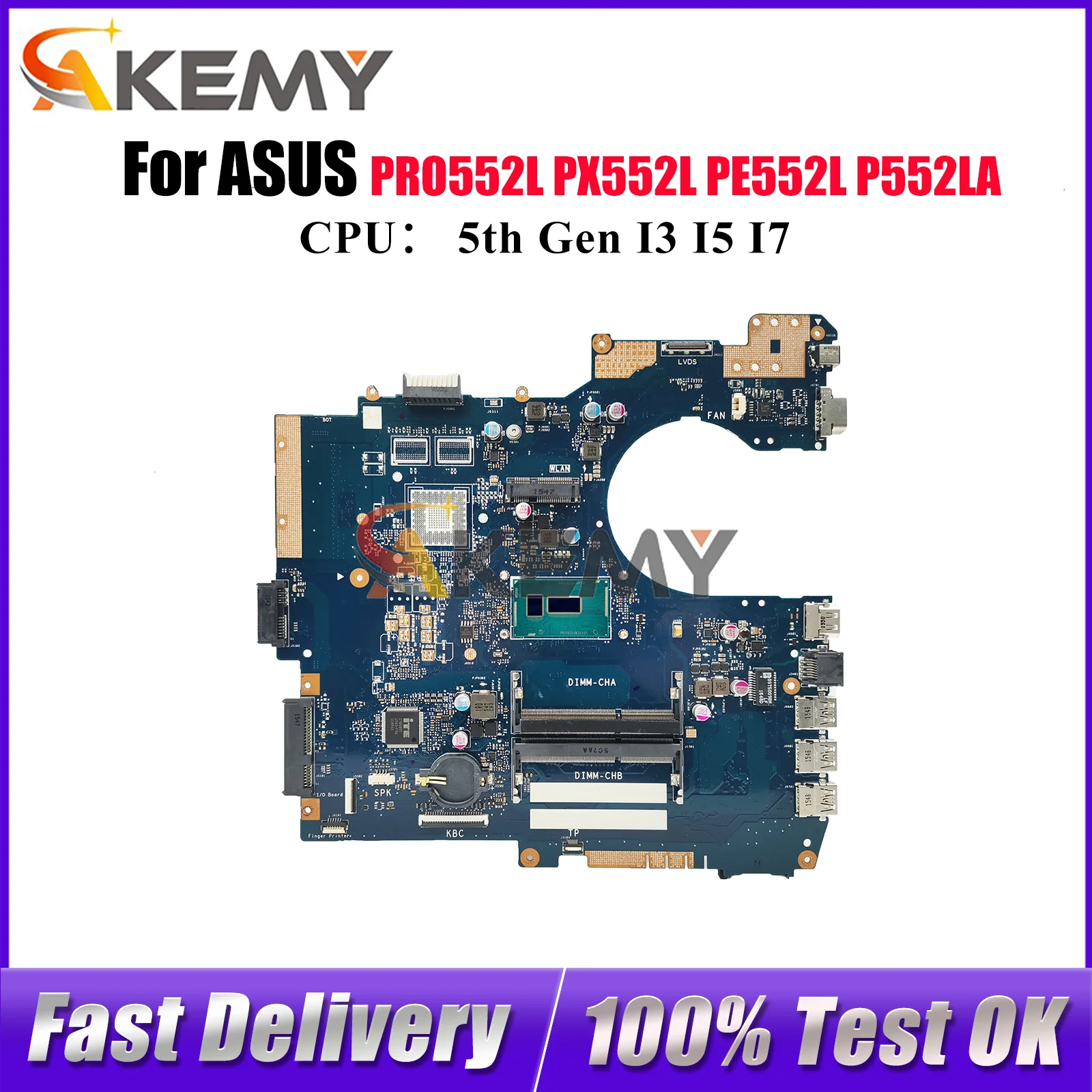 P552LA Laptop Motherboard For ASUS ProArt PX552L P552LJ P552L P552LA PRO552L PE552L Mainboard W/ I3 I5 I7 CPU tests OK fast ship
P552LA Laptop Motherboard For ASUS ProArt PX552L P552LJ P552L P552LA PRO552L PE552L Mainboard W/ I3 I5 I7 CPU tests OK fast ship