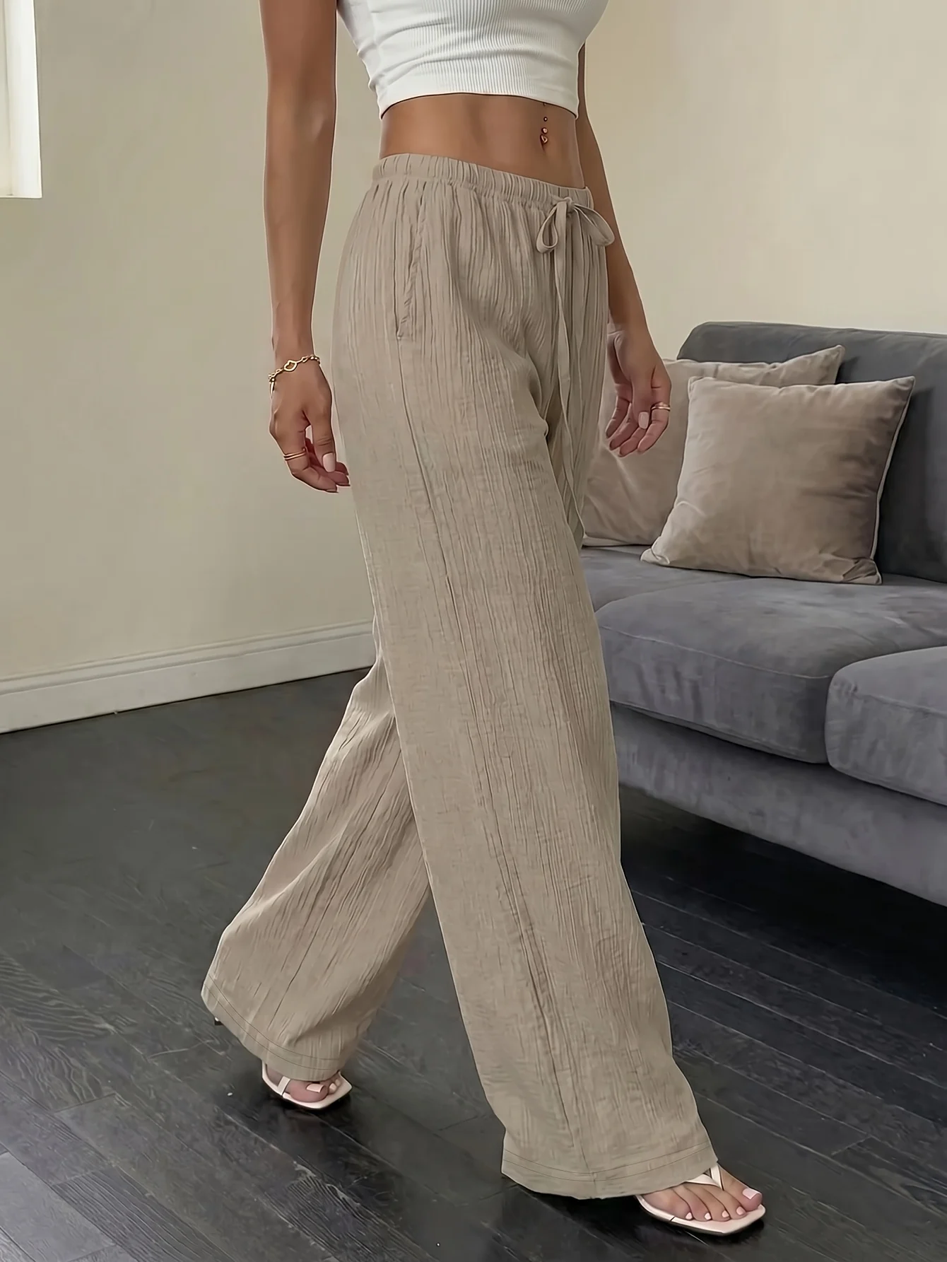 Solid Color Fashionable Women's Casual Sweatpants - Soft and Comfortable Drawstring Waist Sweatpants
Solid Color Fashionable Women's Casual Sweatpants - Soft and Comfortable Drawstring Waist Sweatpants