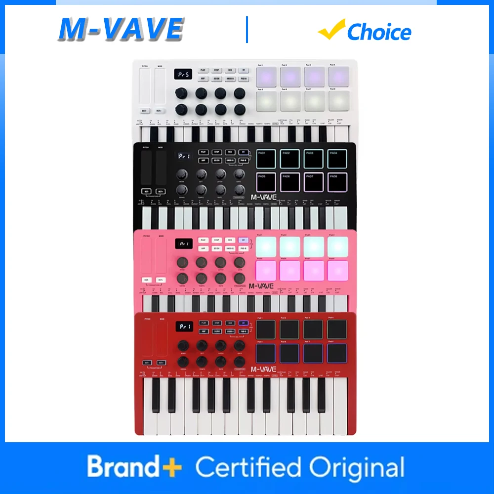 M-VAVE SMK-25 25-клавишный MIDI-контроллер с 8 RGB-подсвечиваемыми драм-пэдами, музыкальная клавиатура для создания ритмов и производства музыки
M-VAVE SMK-25 25-клавишный MIDI-контроллер с 8 RGB-подсвечиваемыми драм-пэдами, музыкальная клавиатура для создания ритмов и производства музыки