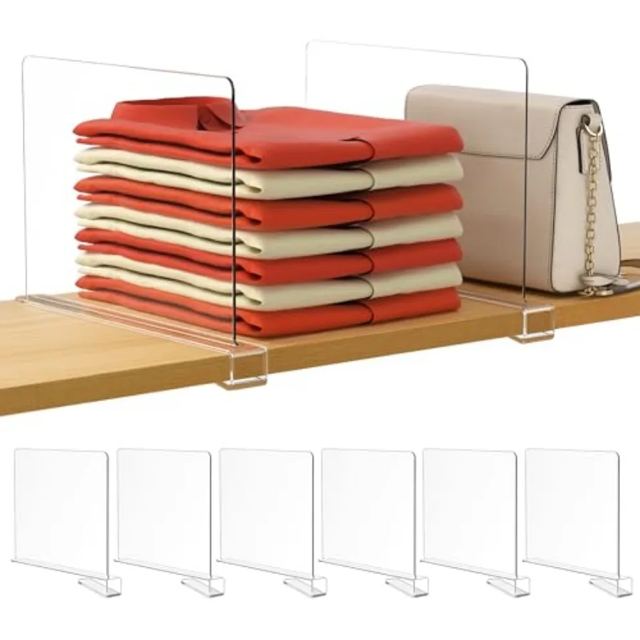 6 Pack Closet Organizers and Storage, Shelf Dividers, Vertical Purse Organizer for Closet Perfect for Sweater, Shirts, Handbags
6 Pack Closet Organizers and Storage, Shelf Dividers, Vertical Purse Organizer for Closet Perfect for Sweater, Shirts, Handbags