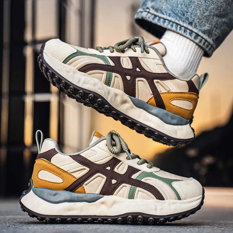 Autumn Winter New Men's Leather Dad Shoes - Thick-Soled Wear-Resistant, Low-Top Trendy Sneakers for Student Casual Sports
Autumn Winter New Men's Leather Dad Shoes - Thick-Soled Wear-Resistant, Low-Top Trendy Sneakers for Student Casual Sports