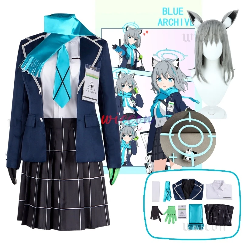 Sunaokami Shiroko Cosplay Anime Blue Archive Costume School JK Uniform Wig Headwear Ear Set Halloween Party Outfit for Women
Sunaokami Shiroko Cosplay Anime Blue Archive Costume School JK Uniform Wig Headwear Ear Set Halloween Party Outfit for Women