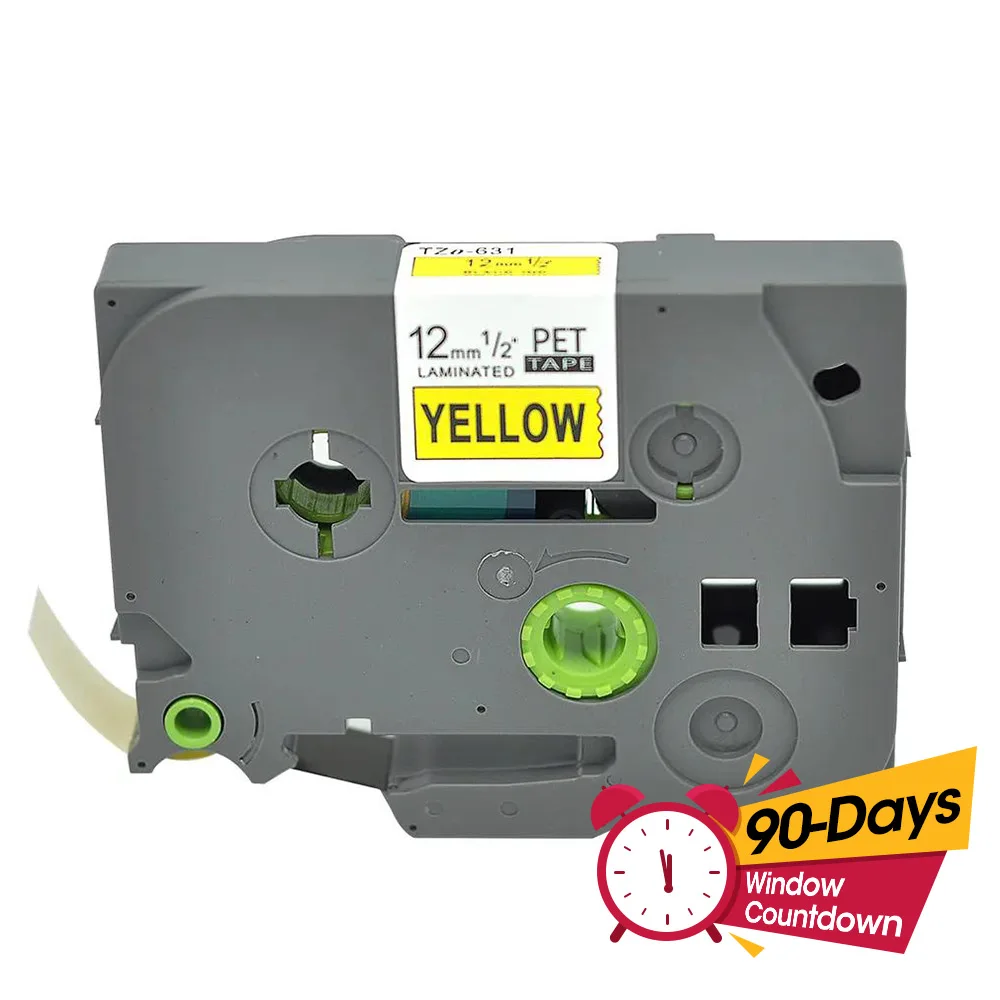 Compatible TZE Tapes Replacement 12mm Tape Ribbon Cassette Tz-631 TZO-631 TZO-S631 Black on Yellow for Brother Label Printers
Compatible TZE Tapes Replacement 12mm Tape Ribbon Cassette Tz-631 TZO-631 TZO-S631 Black on Yellow for Brother Label Printers