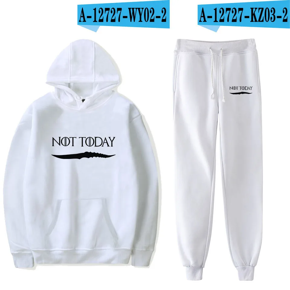 Cartoon Comfortable arya stark-not today Print Sweatshirt Sweatpants Men/Women Hoodies+ Trousers Suit Cute 2 Piece Set Clothes
Cartoon Comfortable arya stark-not today Print Sweatshirt Sweatpants Men/Women Hoodies+ Trousers Suit Cute 2 Piece Set Clothes