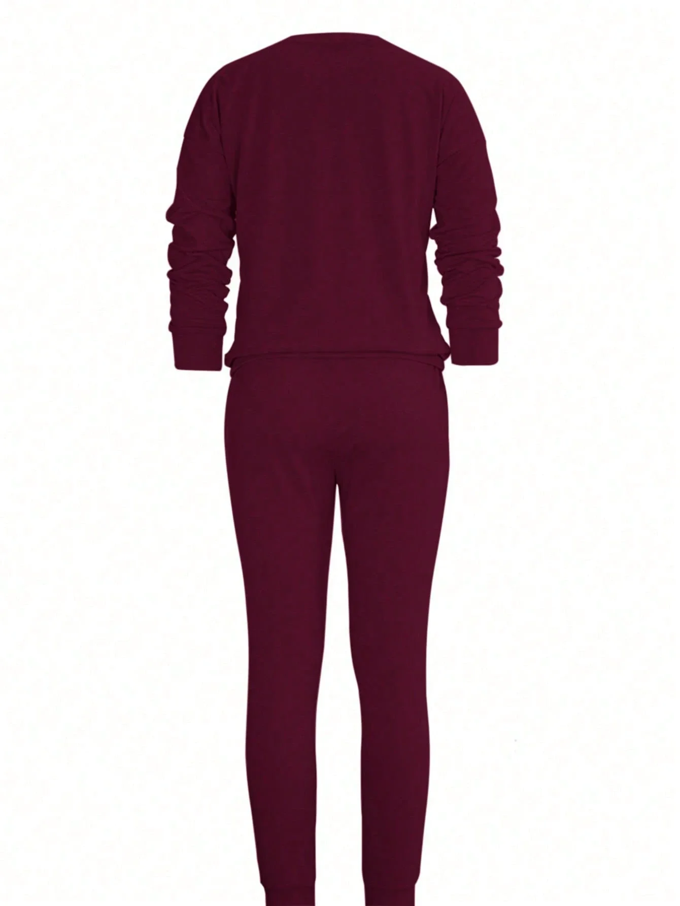 Women Solid Color 2-Piece Set Casual Round Neck Long Sleeve Top And Relaxed Sweatpants
Women Solid Color 2-Piece Set Casual Round Neck Long Sleeve Top And Relaxed Sweatpants