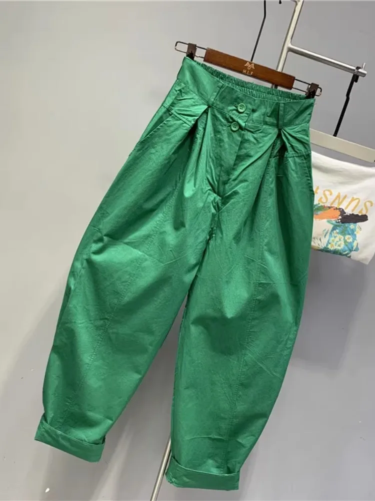 High Waist Loose Workwear Cotton Casual Pants Women Summer Washed Denim Nine Points R�pétuosity Pants Commute Style
High Waist Loose Workwear Cotton Casual Pants Women Summer Washed Denim Nine Points R�pétuosity Pants Commute Style