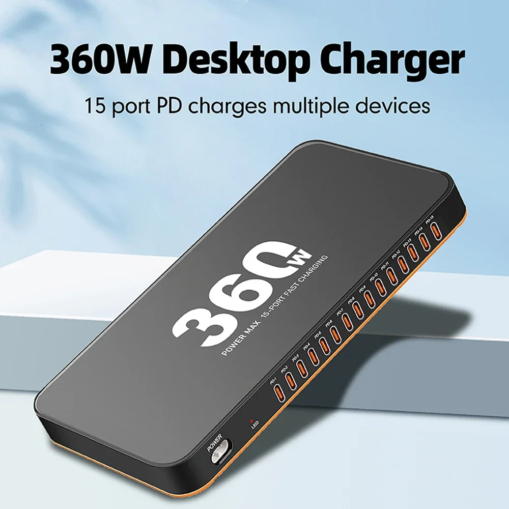 360W USB Charger 15 in 1 Desktop PD 24W Fast Charge USB Type C Charger LED Display Charger For iPhone Xiaomi Smartphone Laptop
360W USB Charger 15 in 1 Desktop PD 24W Fast Charge USB Type C Charger LED Display Charger For iPhone Xiaomi Smartphone Laptop
