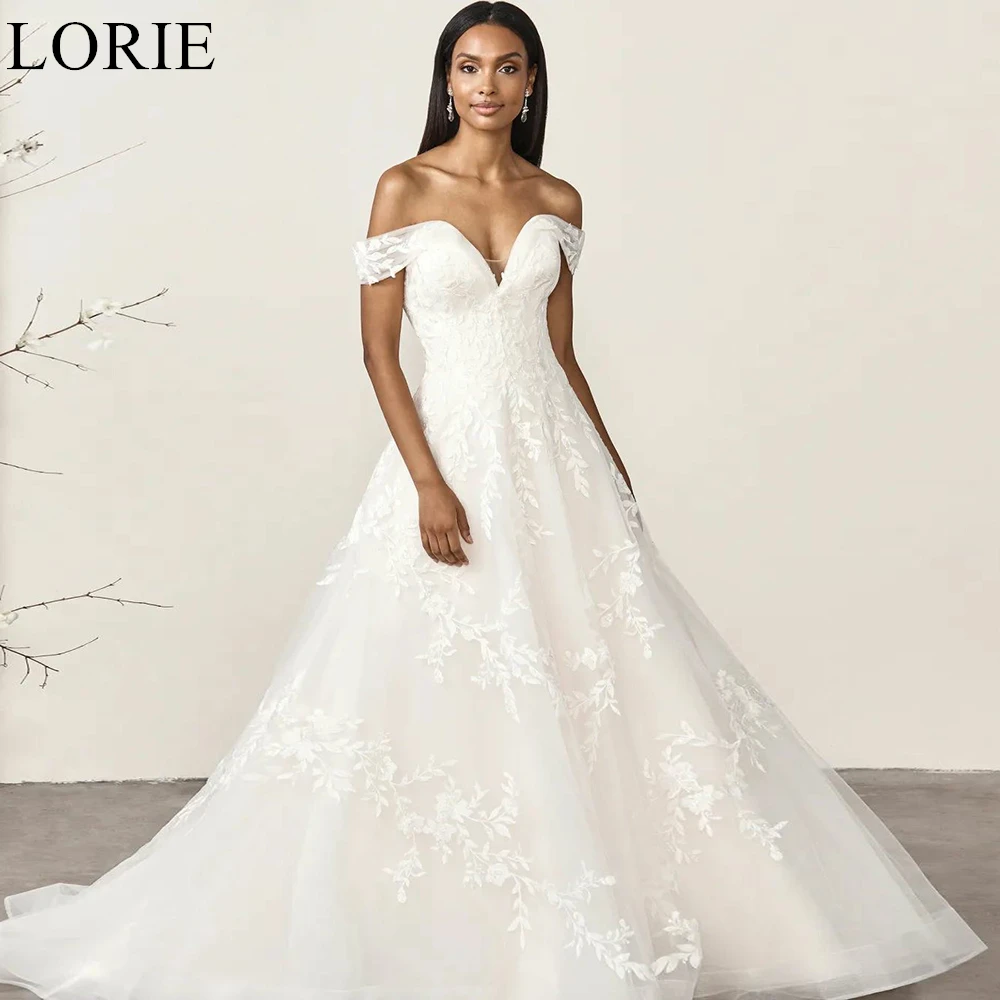 LORIE BOHO Tulle Wedding Dresses Off Shoulder Lace Appliques A-Line Backless Bride Prom Gown 2024 Bridal Gowns Court Train
LORIE BOHO Tulle Wedding Dresses Off Shoulder Lace Appliques A-Line Backless Bride Prom Gown 2024 Bridal Gowns Court Train