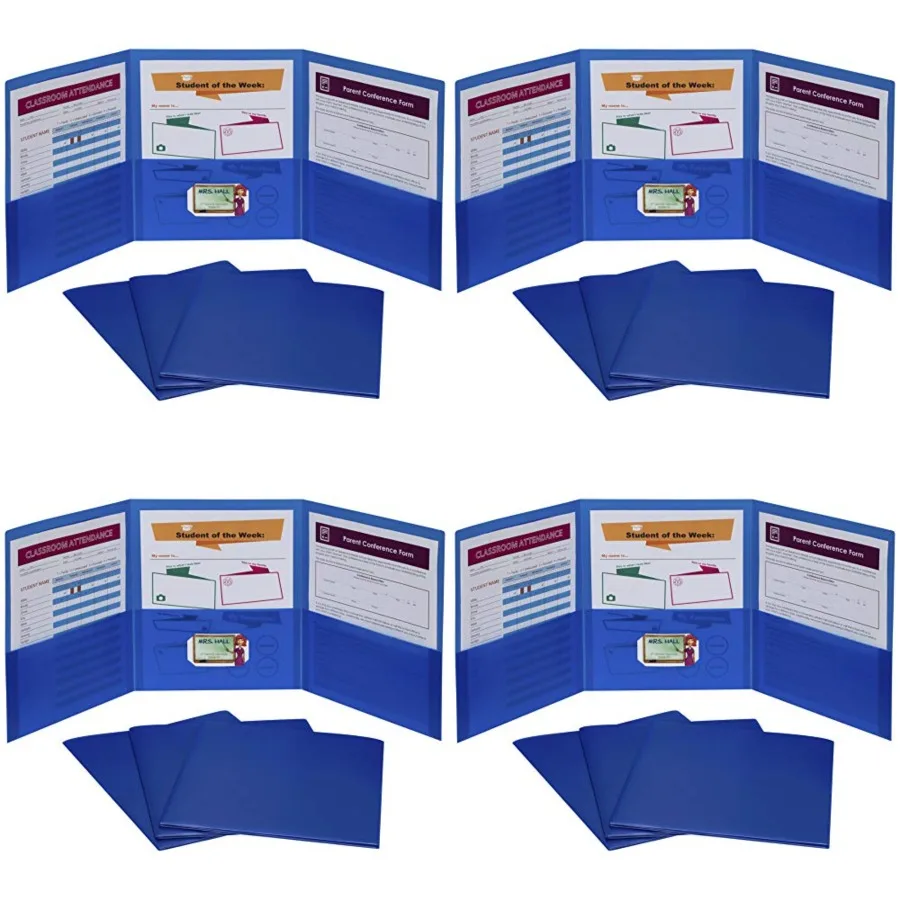 3-Pocket Tri-Fold Heavyweight Poly Portfolios, Blue, Box of 24 33945-24
3-Pocket Tri-Fold Heavyweight Poly Portfolios, Blue, Box of 24 33945-24