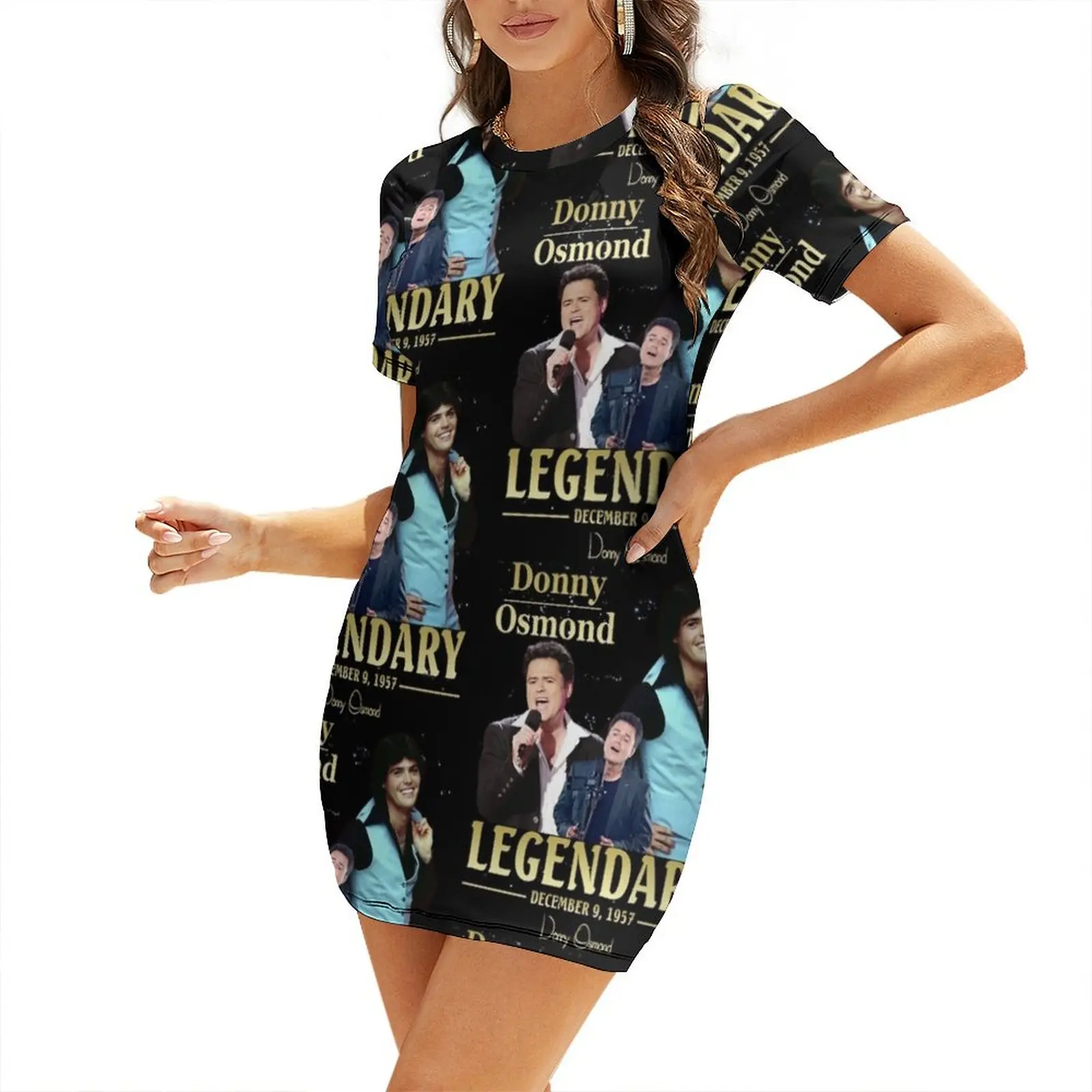 Fance Donny Osmond Round neck Woman Short-Sleeved Dress elegant dress Women's dresses Dress
Fance Donny Osmond Round neck Woman Short-Sleeved Dress elegant dress Women's dresses Dress