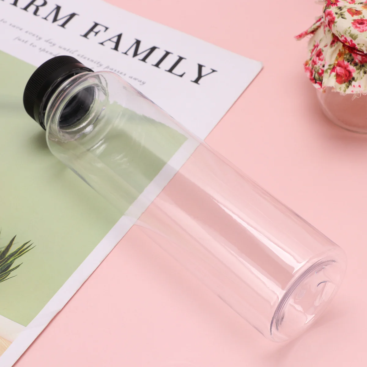 6Pcs Storage Bottles Clear Pet Plastic Black Screw Lids Food-Grade Beverage Containers for Juice Water Storage Favor Jars
6Pcs Storage Bottles Clear Pet Plastic Black Screw Lids Food-Grade Beverage Containers for Juice Water Storage Favor Jars