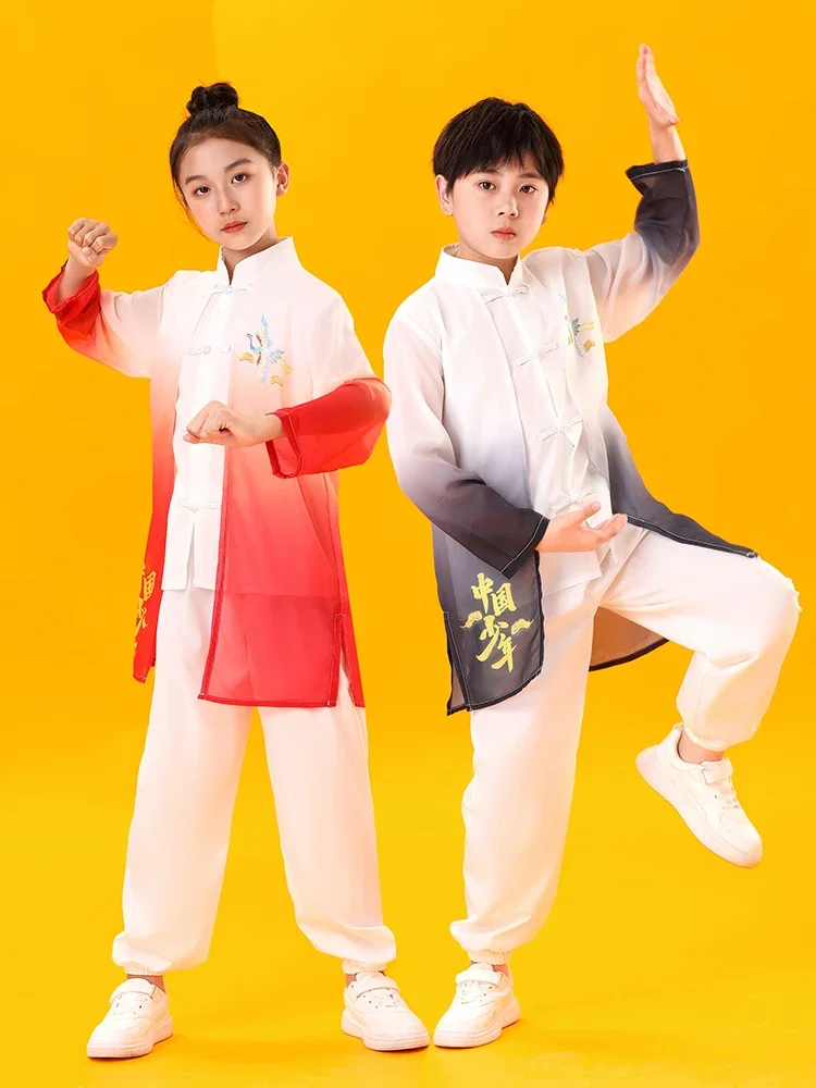 Children Kung Fu Uniform Chinese Traditional Martial Art Clothing Girl Wushu Suit Kid Tai Chi KungFu Clothing for Perfromance
Children Kung Fu Uniform Chinese Traditional Martial Art Clothing Girl Wushu Suit Kid Tai Chi KungFu Clothing for Perfromance