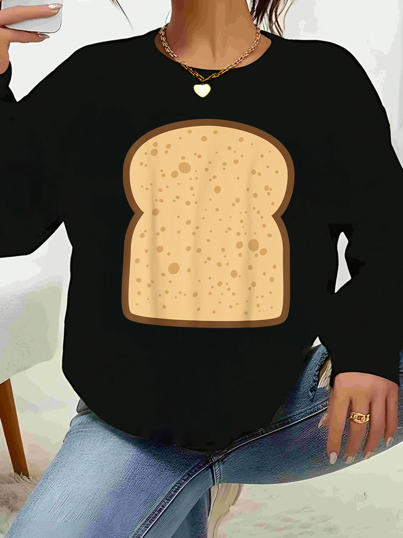 Толстовка с длинными рукавами и принтом тостного хлеба, повседневная повседневная одежда, женская мода
Толстовка с длинными рукавами и принтом тостного хлеба, повседневная повседневная одежда, женская мода