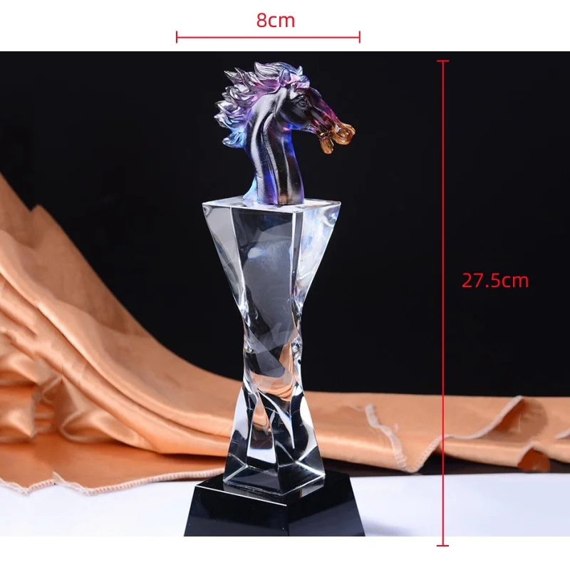 Crystal Horse Trophy Color Simulated Horse Head Glass Medal Competition Prizes Customized Trophy Decorative Figurines
Crystal Horse Trophy Color Simulated Horse Head Glass Medal Competition Prizes Customized Trophy Decorative Figurines