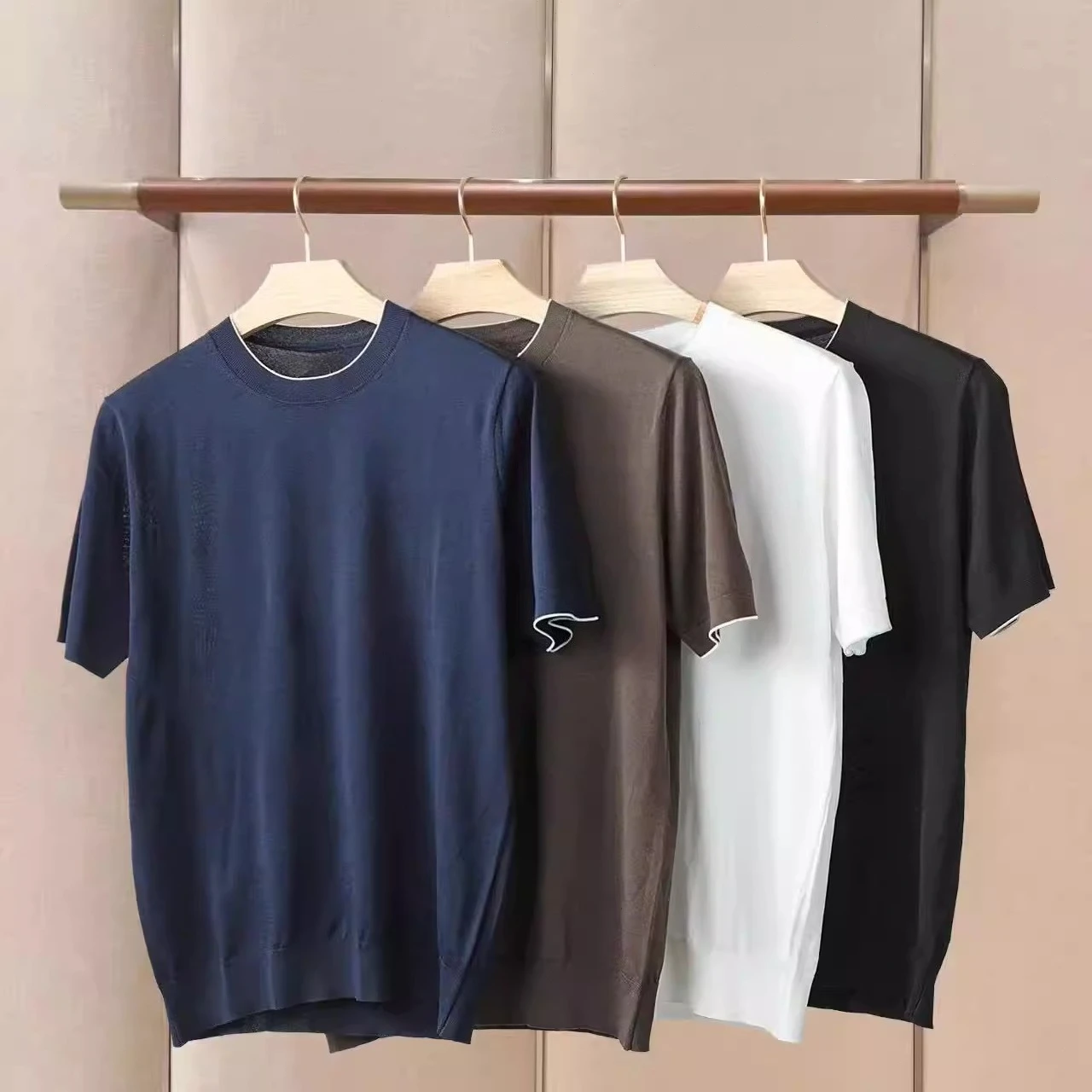 Italian LP embroidery old money style men's casual round neck knitted short-sleeved T-shirt
Italian LP embroidery old money style men's casual round neck knitted short-sleeved T-shirt