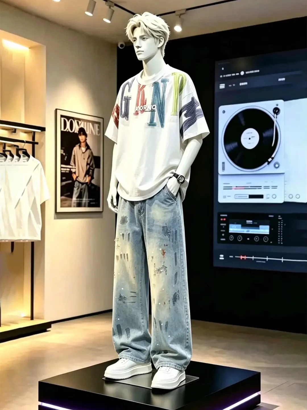 White Lettering Heavyweight Short Sleeve Set Cool Trendy Loose Jeans High-End Feel Straight Leg Jeans Whole Set for Boys
White Lettering Heavyweight Short Sleeve Set Cool Trendy Loose Jeans High-End Feel Straight Leg Jeans Whole Set for Boys