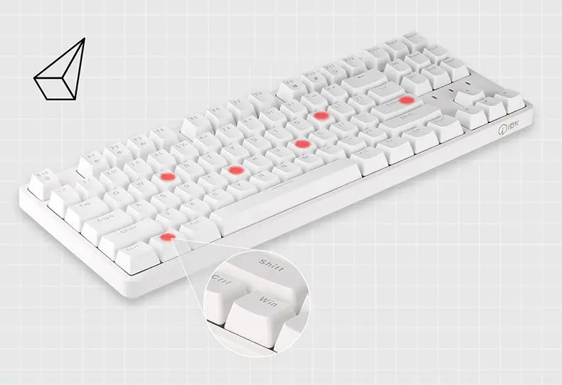 Original mechanical keyboard FE87 original ABS white black transparent keycap
Original mechanical keyboard FE87 original ABS white black transparent keycap