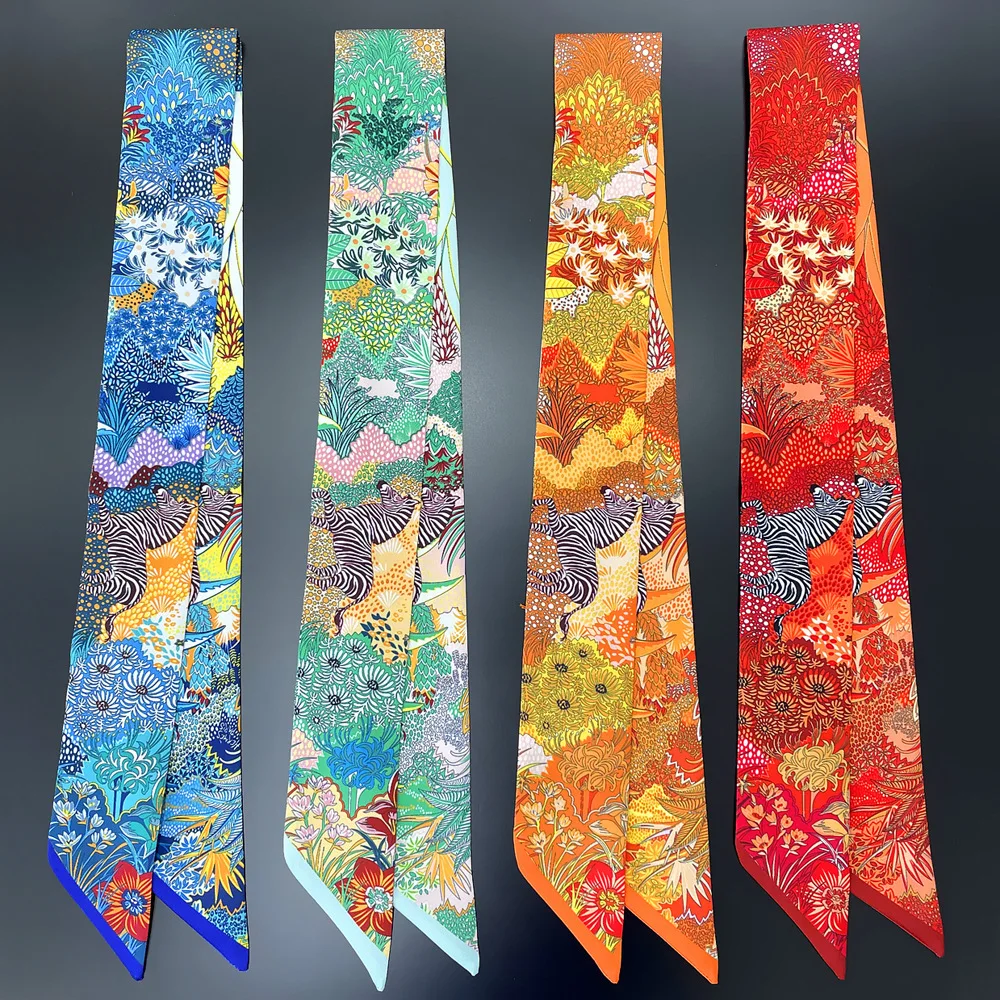 Spring Plant Jungle Lady Twill Silk Long Ribbon Tie Bag Hair Band Small Scarf SJ4
Spring Plant Jungle Lady Twill Silk Long Ribbon Tie Bag Hair Band Small Scarf SJ4
