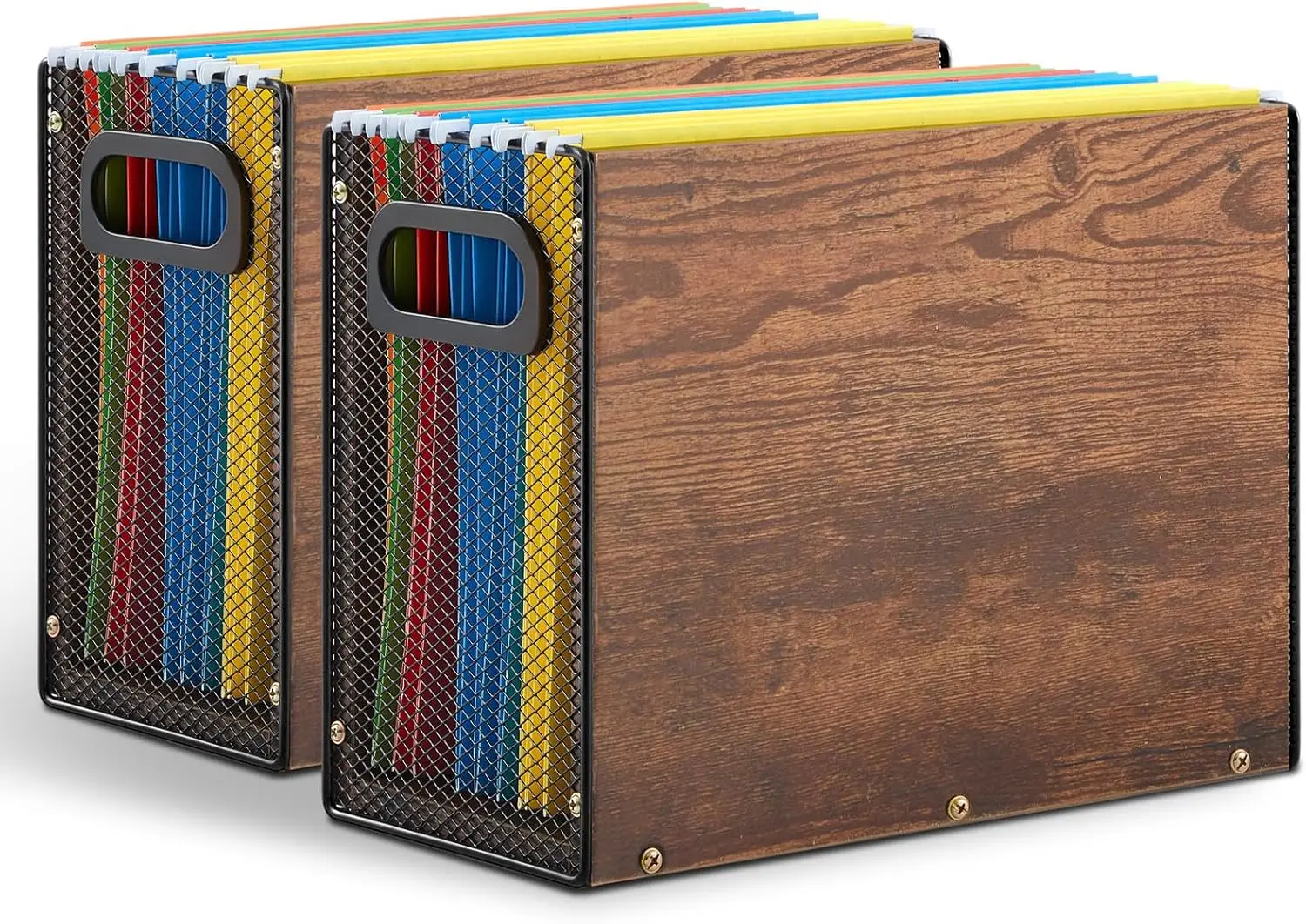 Набор из 2 подвесных органайзеров для файлов с ручками для папок формата Letter, винтажный дизайн, настольный ящик для хранения для офиса или дома
Набор из 2 подвесных органайзеров для файлов с ручками для папок формата Letter, винтажный дизайн, настольный ящик для хранения для офиса или дома