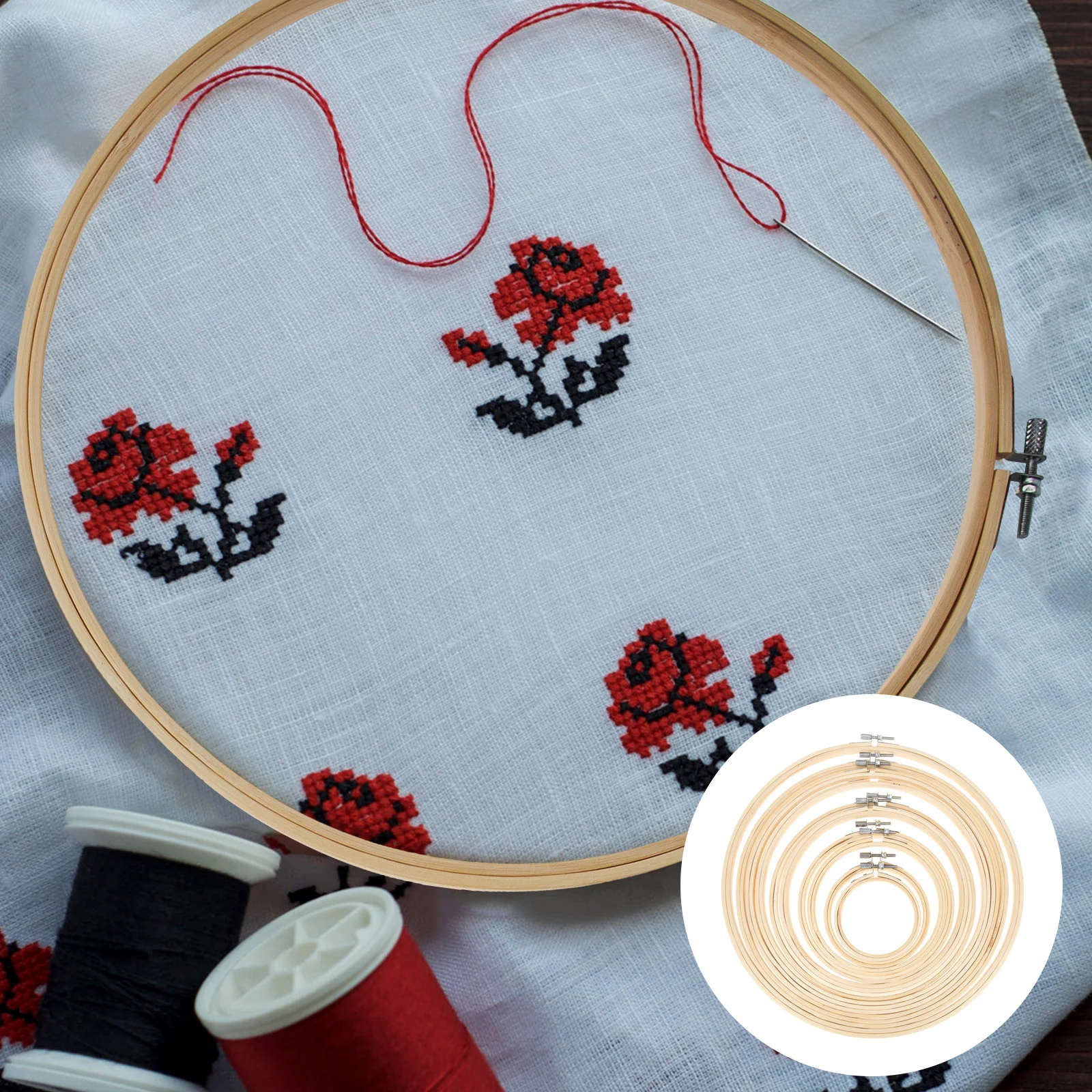 10Pcs Embroidery Hoops Bamboo Sturdy Adjustable Cross Stitch Rings Sewing Circles for Embroidery DIY Projects Cross Stitch Stand
10Pcs Embroidery Hoops Bamboo Sturdy Adjustable Cross Stitch Rings Sewing Circles for Embroidery DIY Projects Cross Stitch Stand