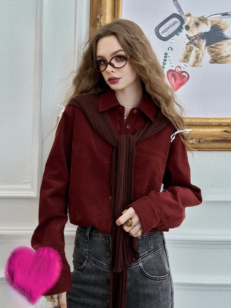 Soft Velvet irt Women's Spring New Sle Simple Match Elf ket Soft Spoken Red Light Cotton Long Sve Collar
Soft Velvet irt Women's Spring New Sle Simple Match Elf ket Soft Spoken Red Light Cotton Long Sve Collar