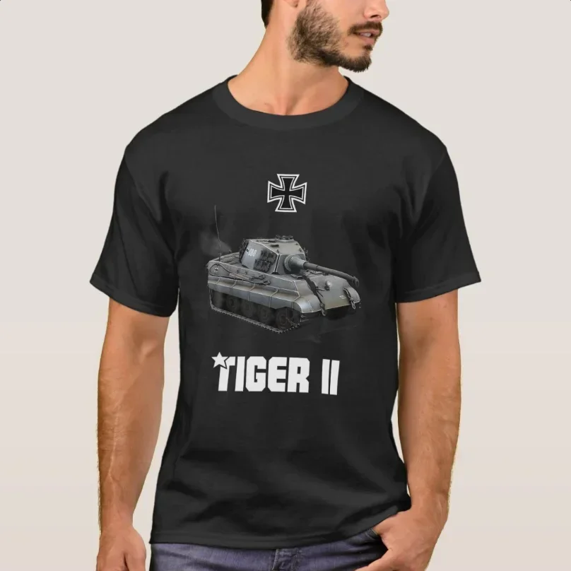WWII German Tiger II Panzer VI King Tiger Tank T-Shirt 100% Cotton O-Neck Summer Short Sleeve Casual Mens T-shirt Size S-3XL
WWII German Tiger II Panzer VI King Tiger Tank T-Shirt 100% Cotton O-Neck Summer Short Sleeve Casual Mens T-shirt Size S-3XL
