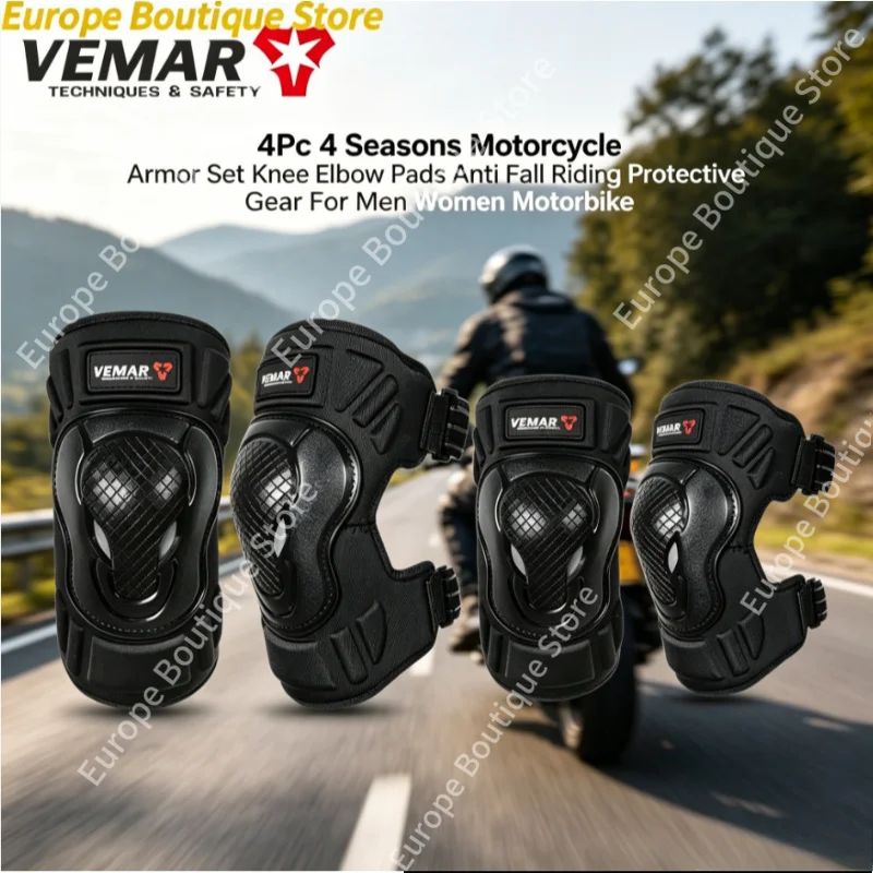 2026 NEW 4Pcs 4 Seasons Motorcycle Armor Set Knee Elbow Pads Anti Fall Riding Protective Gear for Men Women Motorbike
2026 NEW 4Pcs 4 Seasons Motorcycle Armor Set Knee Elbow Pads Anti Fall Riding Protective Gear for Men Women Motorbike