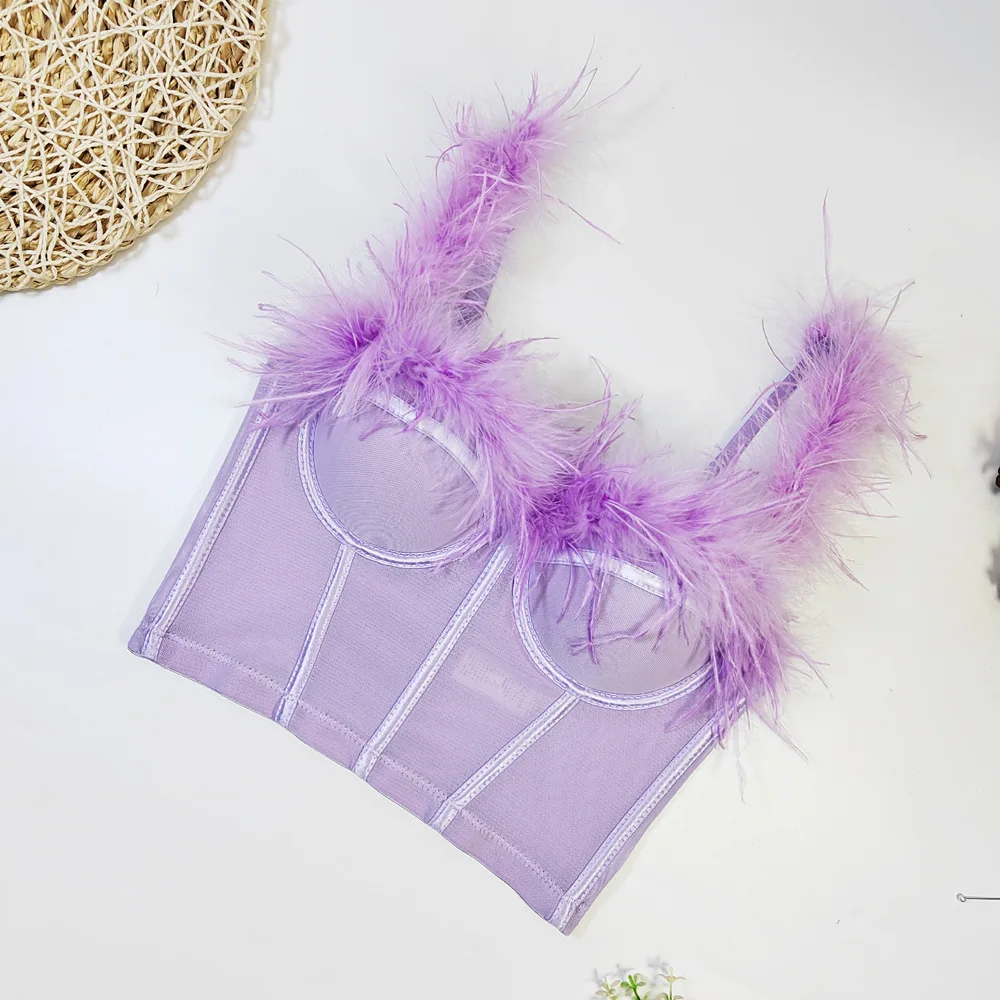 New 2024 Sexy Vest Corset Women Feather Patchwork Short Top Party Night Club Bustier Push-up Bra Strap Crop Top 42919
New 2024 Sexy Vest Corset Women Feather Patchwork Short Top Party Night Club Bustier Push-up Bra Strap Crop Top 42919