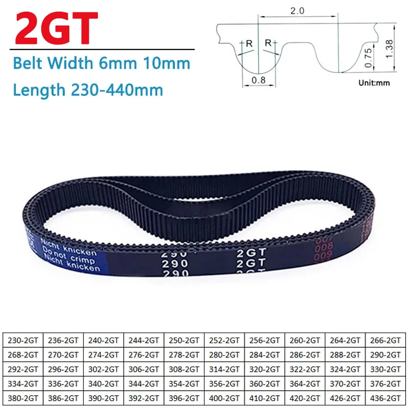 1pc GT2 2GT Synchronous Timing Belt Length 230-440mm Width 6mm 10mm Rubber Closed Loop Transmission Drive Belt 3D Printer Parts
1pc GT2 2GT Synchronous Timing Belt Length 230-440mm Width 6mm 10mm Rubber Closed Loop Transmission Drive Belt 3D Printer Parts