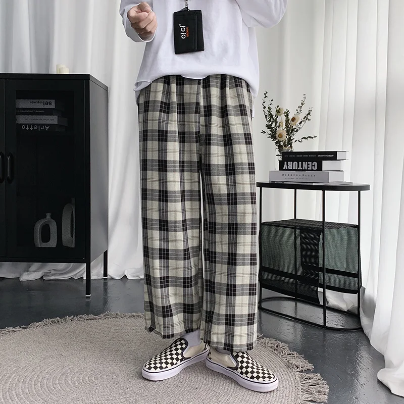 Trendy Plaid Pants Men's Summer Thin Loose Hong Kong Style Nine Points Casual Trousers Youthful Vitality Loose Fit Teenager
Trendy Plaid Pants Men's Summer Thin Loose Hong Kong Style Nine Points Casual Trousers Youthful Vitality Loose Fit Teenager