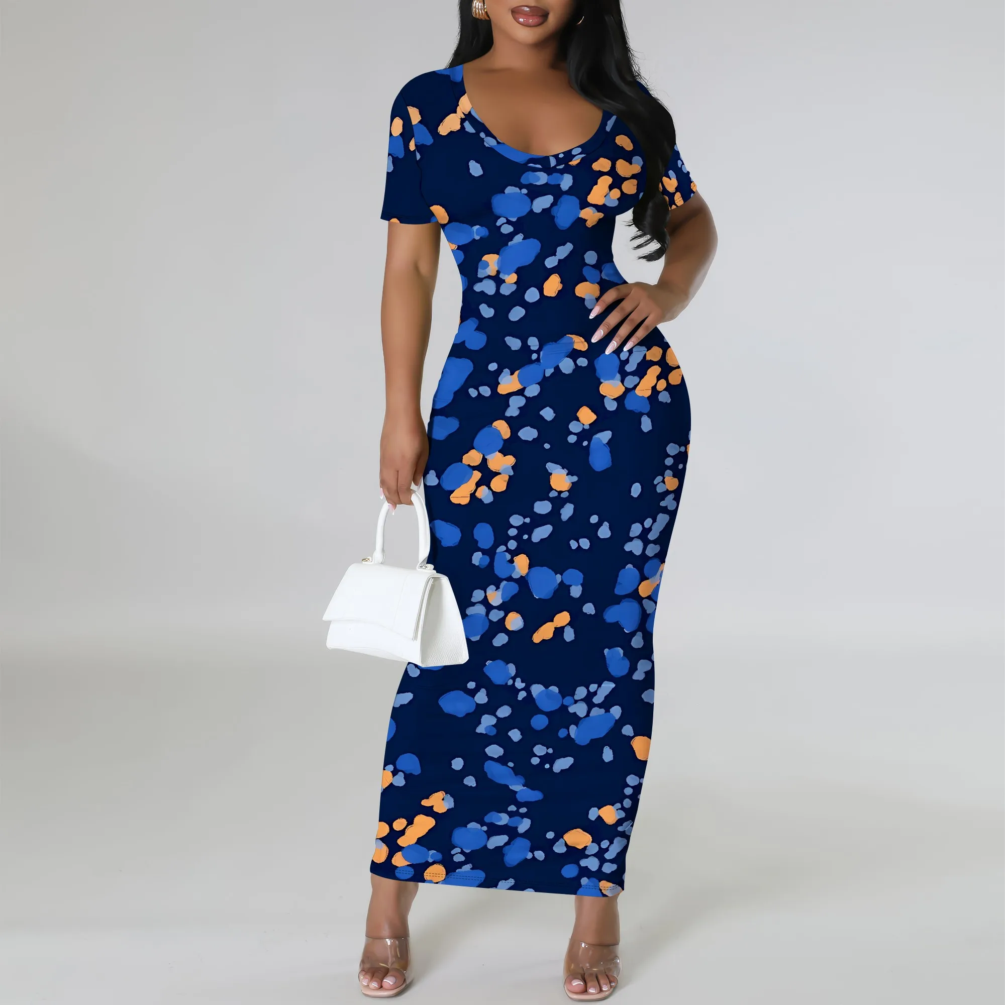Nupusa Dot Print Dress for Women Regular Size Summer Casual Crew Neck Short Sleeve Maxi Dress
Nupusa Dot Print Dress for Women Regular Size Summer Casual Crew Neck Short Sleeve Maxi Dress