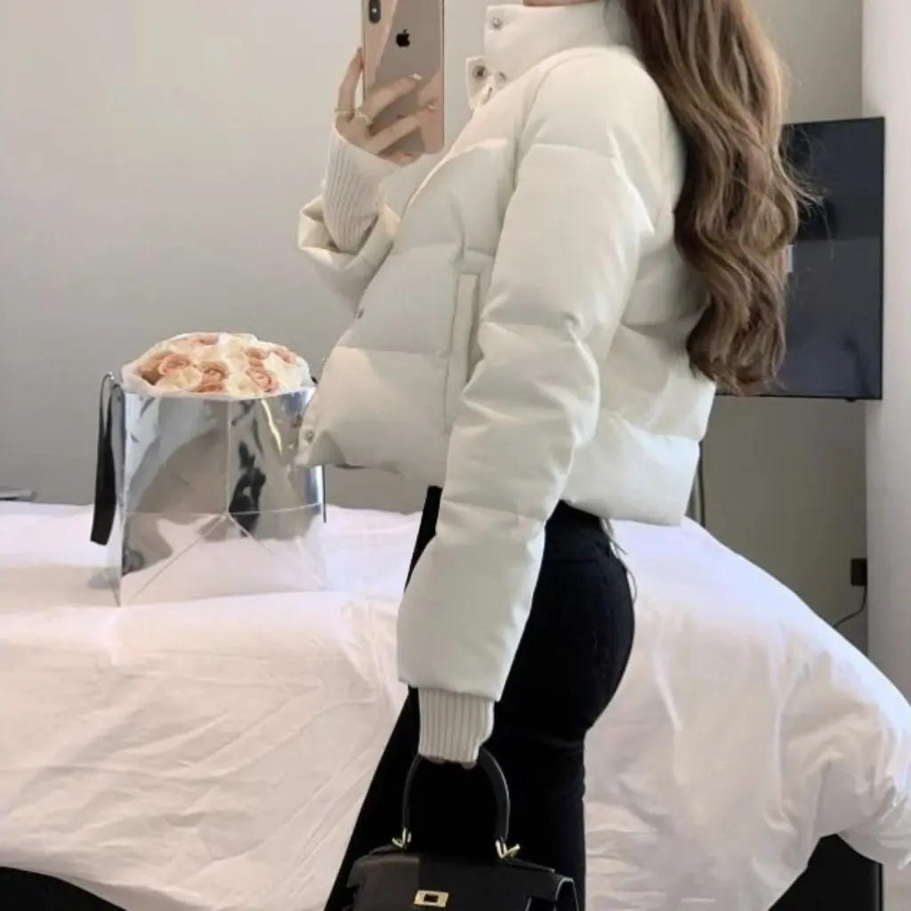 Women's Small High-End Bread Outwear Stand-Up Collar Thick Warm White Cotton Fashionable New Trendy Top
Women's Small High-End Bread Outwear Stand-Up Collar Thick Warm White Cotton Fashionable New Trendy Top