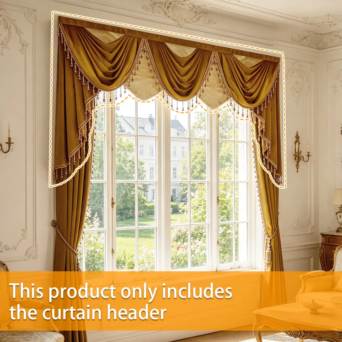 1pcs Warm Gold Velvet Heavy-Duty Curtain Valance, Versatile Valance for Living Room & Bedroom (Curtain Panels Not Included)
1pcs Warm Gold Velvet Heavy-Duty Curtain Valance, Versatile Valance for Living Room & Bedroom (Curtain Panels Not Included)