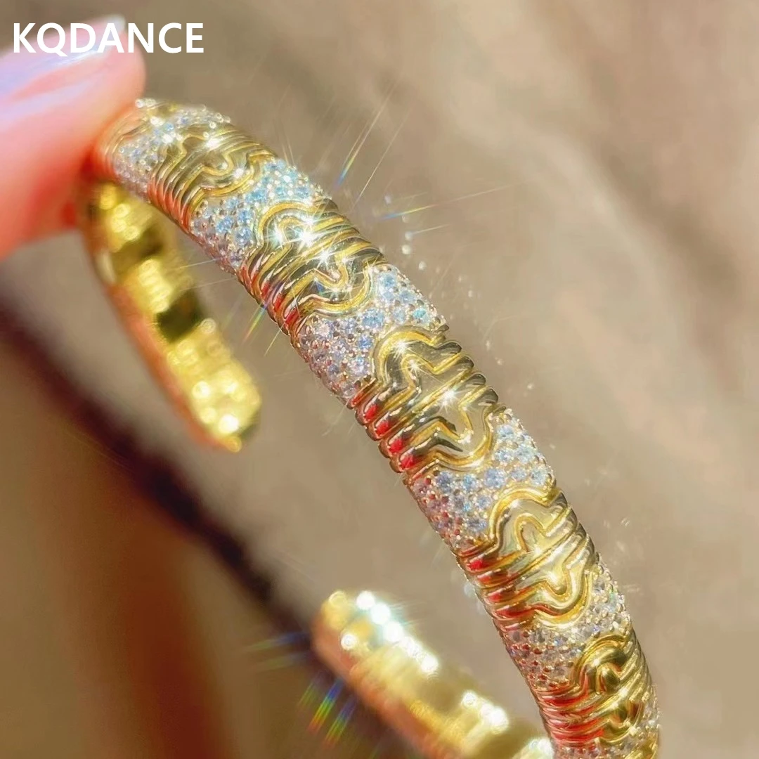 KQDANCE Italian Craft Vintage 925 Silver With High Carbon Carbon Diamond Cuff Bangle Bracelet Gold Plated Fine Jewelry Women
KQDANCE Italian Craft Vintage 925 Silver With High Carbon Carbon Diamond Cuff Bangle Bracelet Gold Plated Fine Jewelry Women