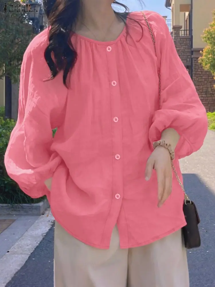 ZANZEA, повседневные женские блузки с рукавами-фонариками реглан, осень 2023, однотонные свободные рубашки с круглым вырезом на пуговицах, корейская мода дофамина
ZANZEA, повседневные женские блузки с рукавами-фонариками реглан, осень 2023, однотонные свободные рубашки с круглым вырезом на пуговицах, корейская мода дофамина