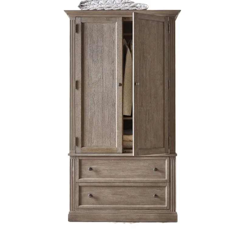 European retro oak wardrobe American country solid wood wardrobe locker bedroom double door integrated storage cabinet
European retro oak wardrobe American country solid wood wardrobe locker bedroom double door integrated storage cabinet
