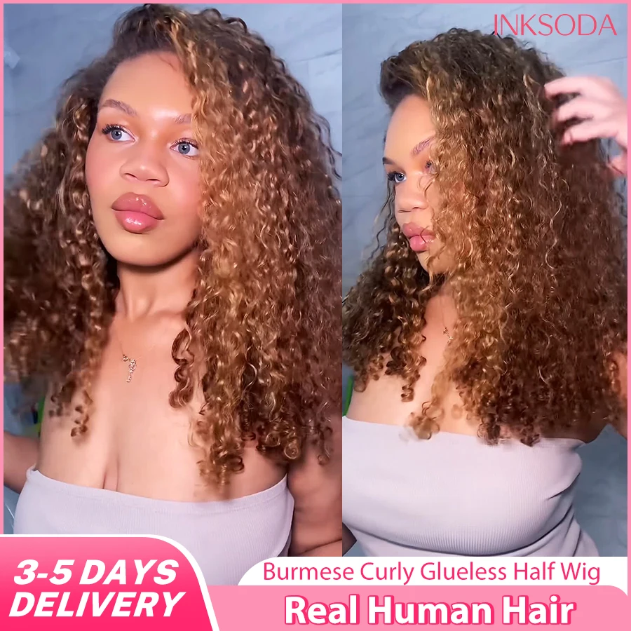 12A P4/27 Honey Blonde Burmese Curly Half Wig 220% Density Human Hair Drawstring Seamless Clip Beginner Friendly Curly Wigs For Women Ready to Wear Natural Style Seamless Flip Over Drawstring Headband Wigs Wear-and-Go With Drawstring Quick Install Sale
12A P4/27 Honey Blonde Burmese Curly Half Wig 220% Density Human Hair Drawstring Seamless Clip Beginner Friendly Curly Wigs For Women Ready to Wear Natural Style Seamless Flip Over Drawstring Headband Wigs Wear-and-Go With Drawstring Quick Install Sale